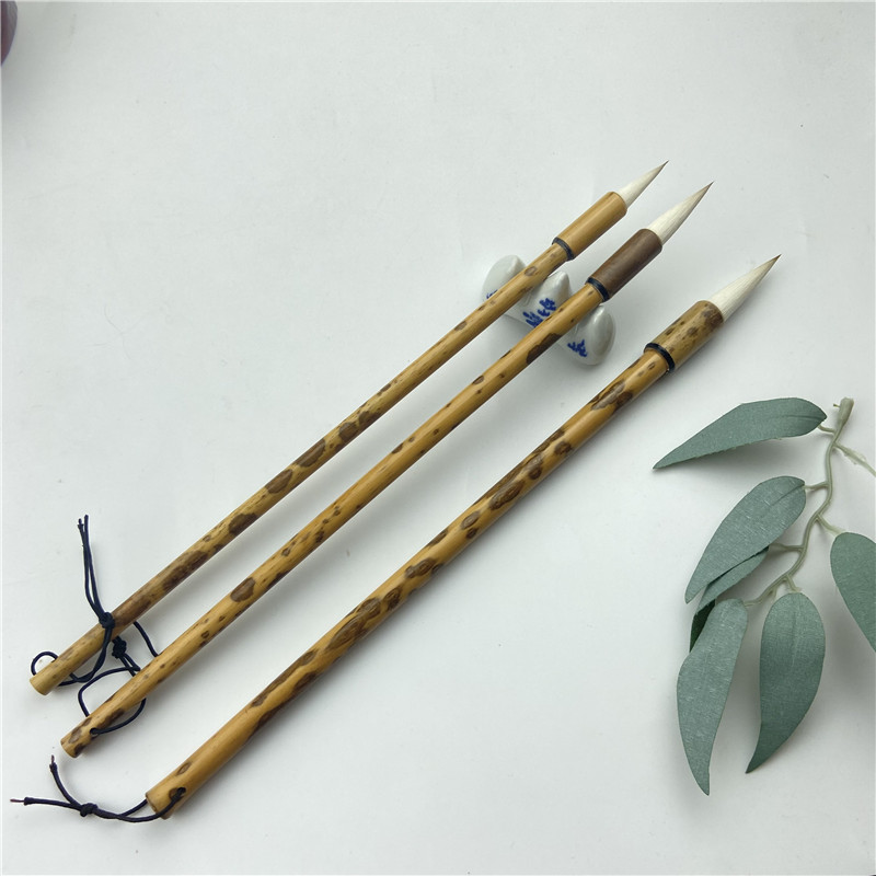 Mottled Bamboo Rod Doubled Both Writing Brush Calligraphy Practice Training Class Student Teacher Adult Use Writing Brush Calligraphy Materials Mottled Bamboo Rod Doubled Both Writing Brush Calligraphy Practice Training Class Student Teacher Adult Use Writing Brush Calligraphy Materials