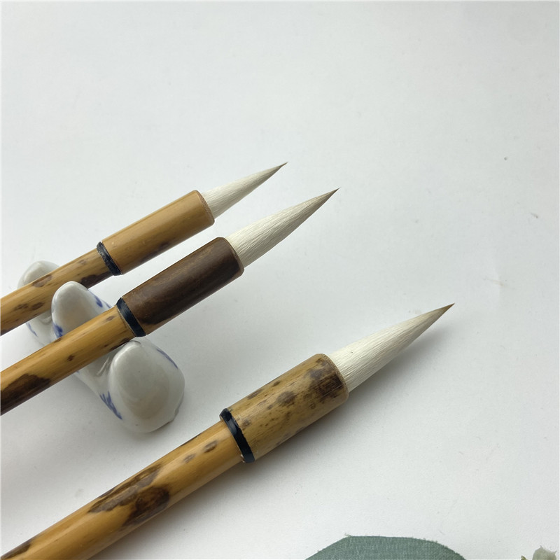 Mottled Bamboo Rod Doubled Both Writing Brush Calligraphy Practice Training Class Student Teacher Adult Use Writing Brush Calligraphy Materials Mottled Bamboo Rod Doubled Both Writing Brush Calligraphy Practice Training Class Student Teacher Adult Use Writing Brush Calligraphy Materials