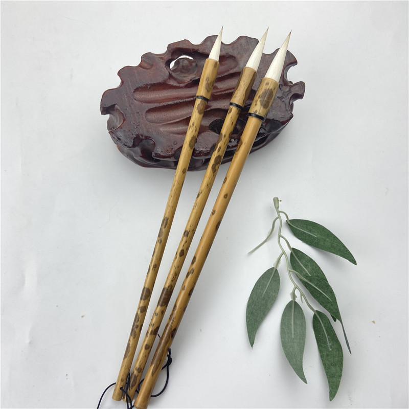Mottled Bamboo Rod Doubled Both Writing Brush Calligraphy Practice Training Class Student Teacher Adult Use Writing Brush Calligraphy Materials Mottled Bamboo Rod Doubled Both Writing Brush Calligraphy Practice Training Class Student Teacher Adult Use Writing Brush Calligraphy Materials