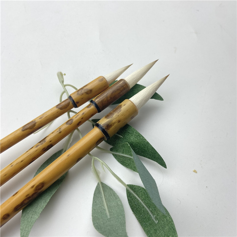Mottled Bamboo Rod Doubled Both Writing Brush Calligraphy Practice Training Class Student Teacher Adult Use Writing Brush Calligraphy Materials Mottled Bamboo Rod Doubled Both Writing Brush Calligraphy Practice Training Class Student Teacher Adult Use Writing Brush Calligraphy Materials