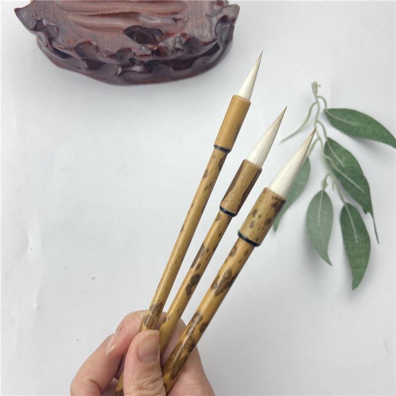 Mottled Bamboo Rod Doubled Both Writing Brush Calligraphy Practice Training Class Student Teacher Adult Use Writing Brush Calligraphy Materials Mottled Bamboo Rod Doubled Both Writing Brush Calligraphy Practice Training Class Student Teacher Adult Use Writing Brush Calligraphy Materials