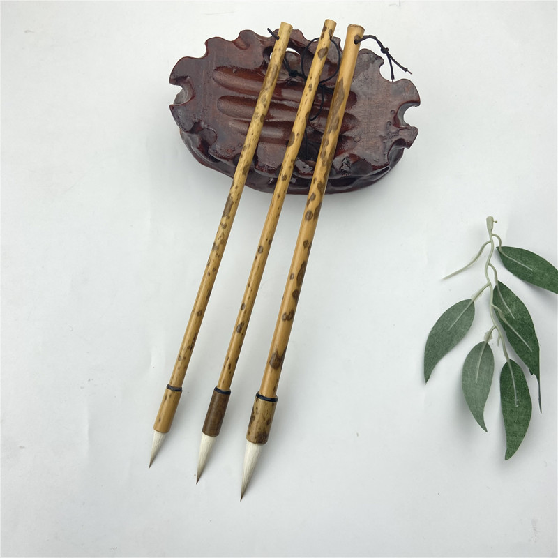 Mottled Bamboo Rod Doubled Both Writing Brush Calligraphy Practice Training Class Student Teacher Adult Use Writing Brush Calligraphy Materials Mottled Bamboo Rod Doubled Both Writing Brush Calligraphy Practice Training Class Student Teacher Adult Use Writing Brush Calligraphy Materials