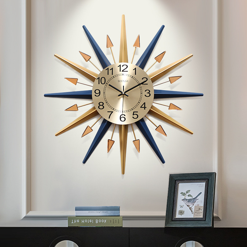 Wholesale Household Wall Clock Simple Nordic Light Luxury Wall Hanging Decoration Clock European Simple Mute Cross-Border Decorative Creative Clock