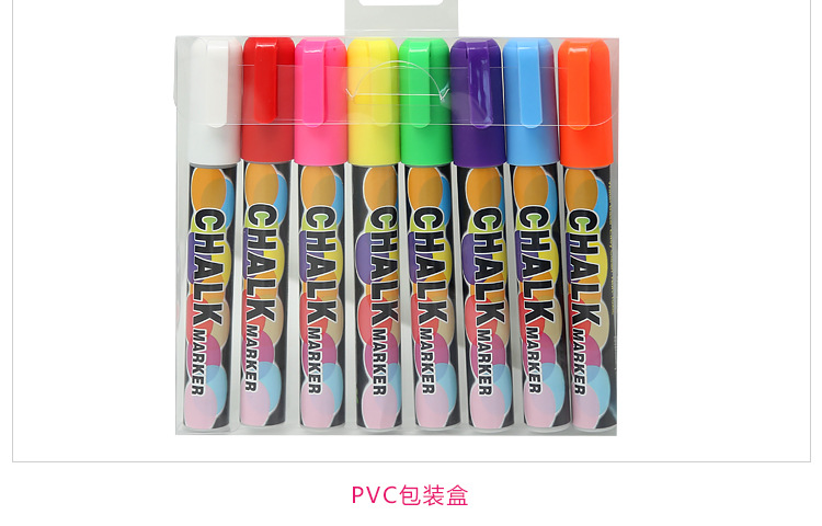  hot style fluorescent board 6MM color dust-free environmentally friendly wipe liquid chalk set water-soluble chalk