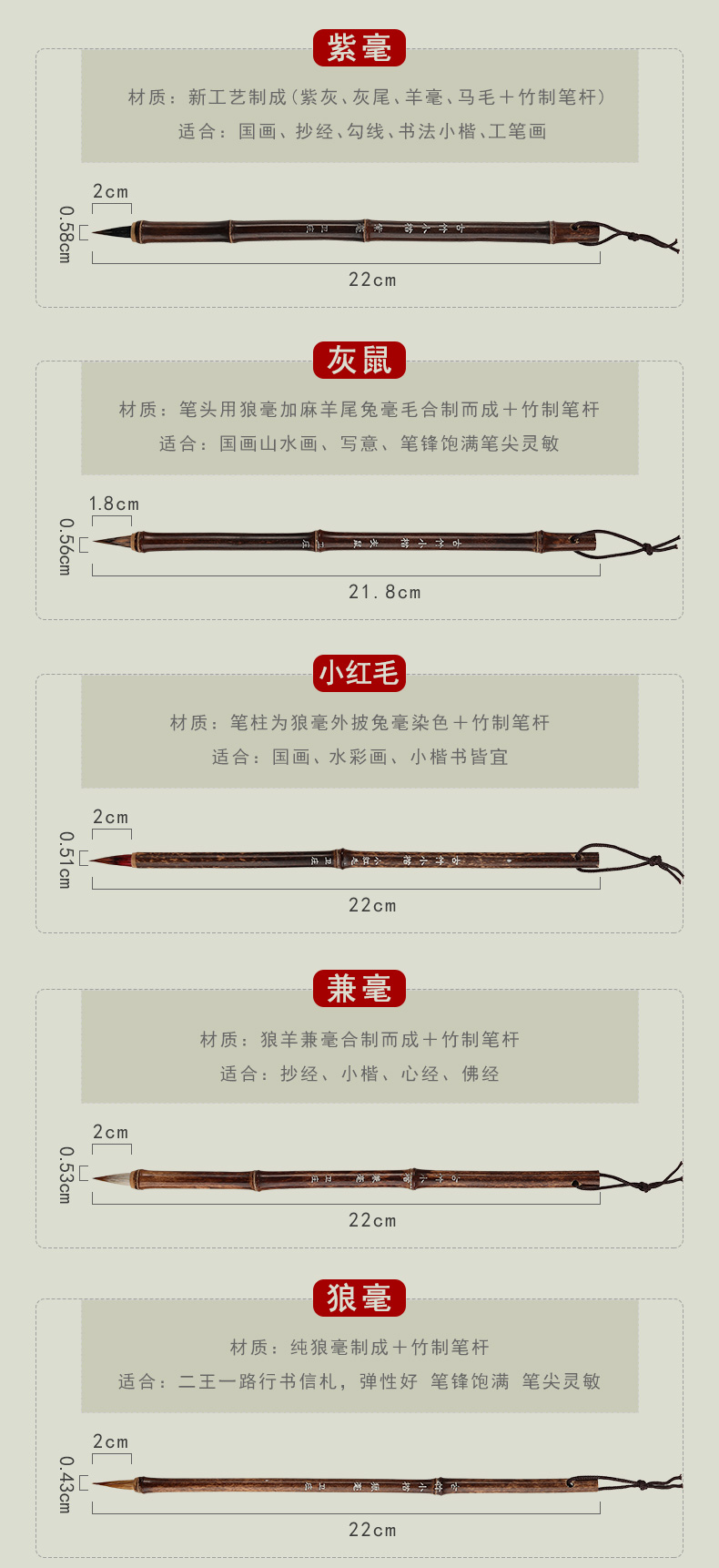 Regular Script Writing Brush for Copying Heart Sutra Weasel's Hair Tiny Regular Script in Small Characters Writing Brush Weasel's Hair Beginner Adult Calligraphy Tracing Regular Script Writing Brush for Copying Heart Sutra Weasel's Hair Tiny Regular Script in Small Characters Writing Brush Weasel's Hair Beginner Adult Calligraphy Tracing