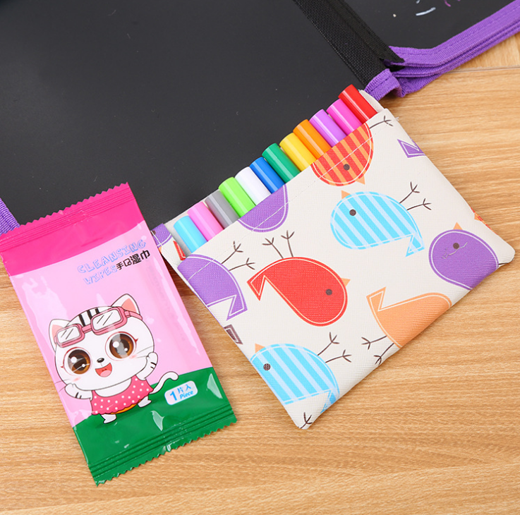 The Children repeatedly write erasable portable drawing book students doodle draw two - sided small blackboard watercolor chalk drawing board