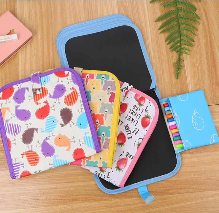 The Children repeatedly write erasable portable drawing book students doodle draw two - sided small blackboard watercolor chalk drawing board