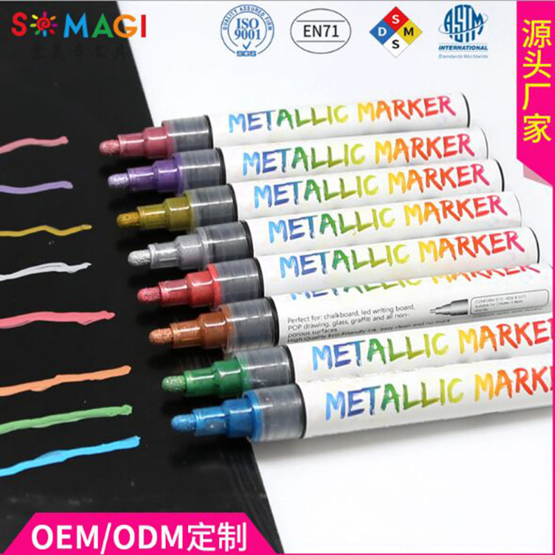 Somecchi writing line width 6mm chalk marker imported waterborne metallic color liquid marker