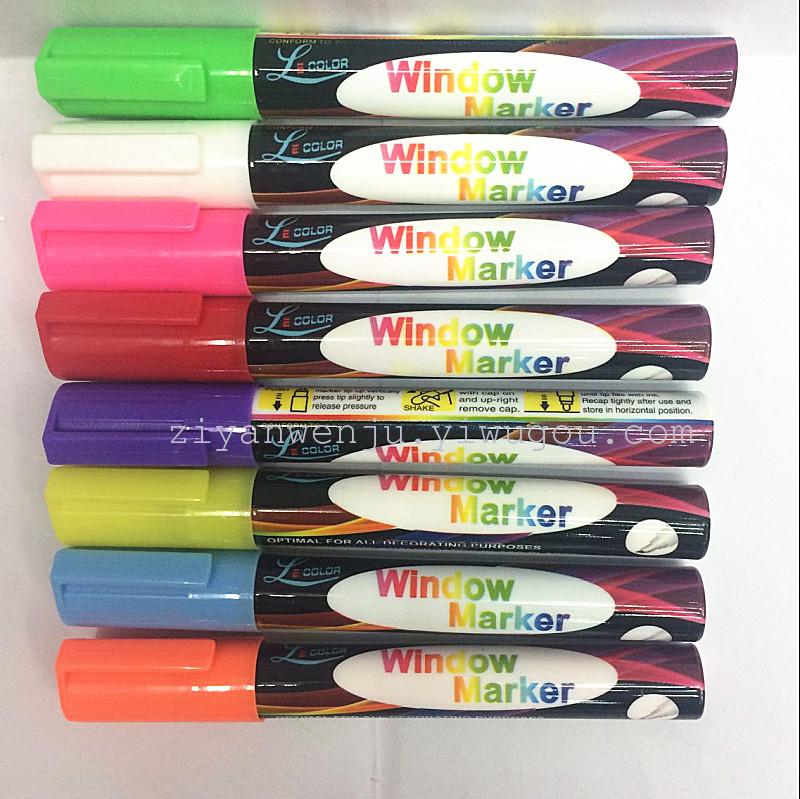 8-Color Press Type Liquid Chalk LED Fluorescent Pen Glass Pen
