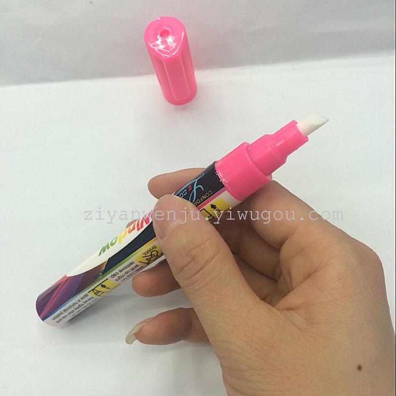 8-Color Press Type Liquid Chalk LED Fluorescent Pen Glass Pen