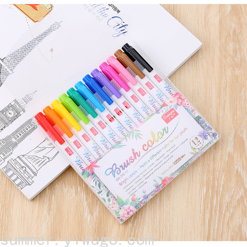 GuangnaRetroFluorescent Calligraphy Pen Type Writing Brush Soft Fur Regular Script Painting Practice Pen for Calligraphy GuangnaRetroFluorescent Calligraphy Pen Type Writing Brush Soft Fur Regular Script Painting Practice Pen for Calligraphy