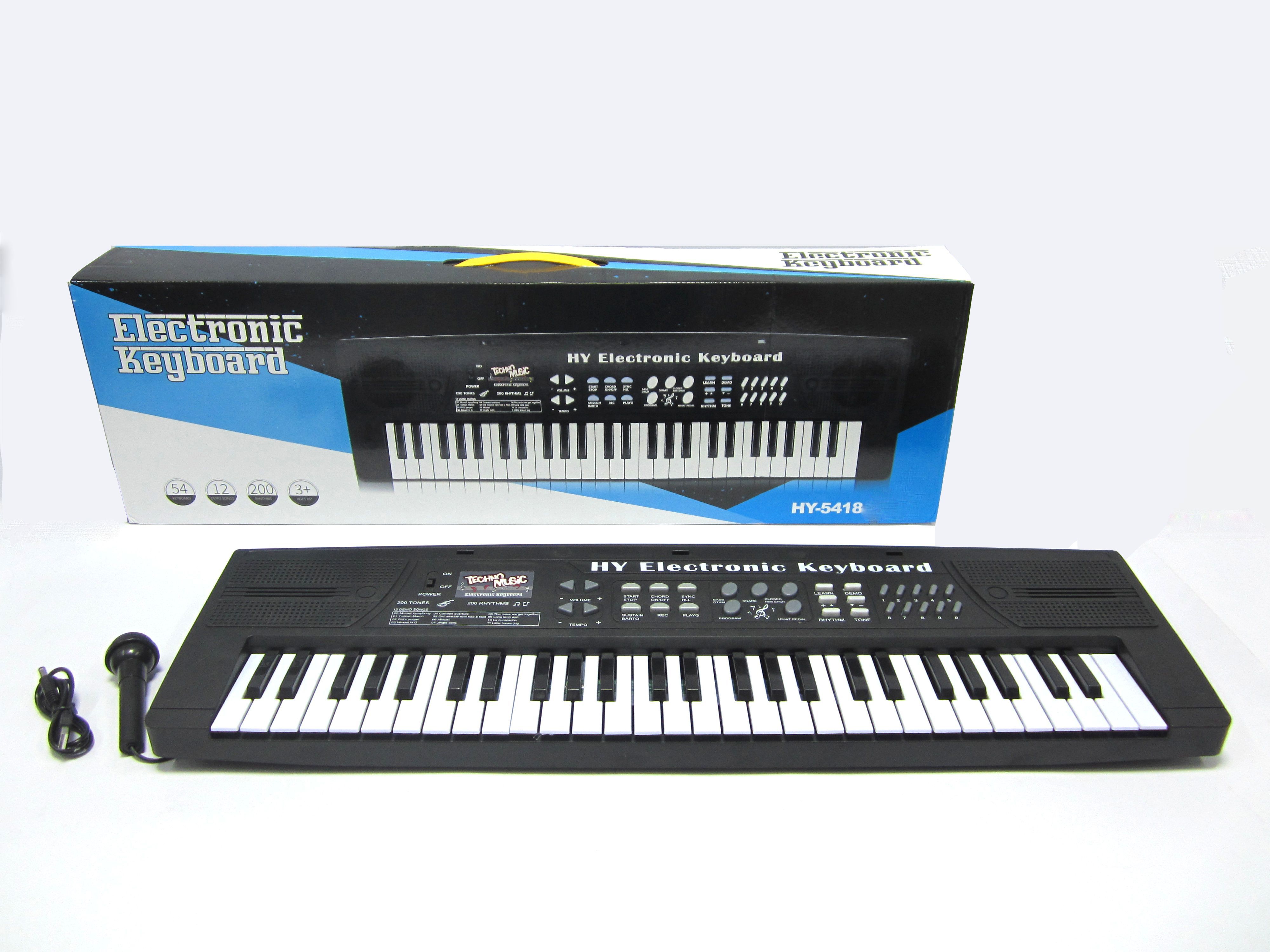54-key multi-function music electronic keyboard with microphone English color box 5418