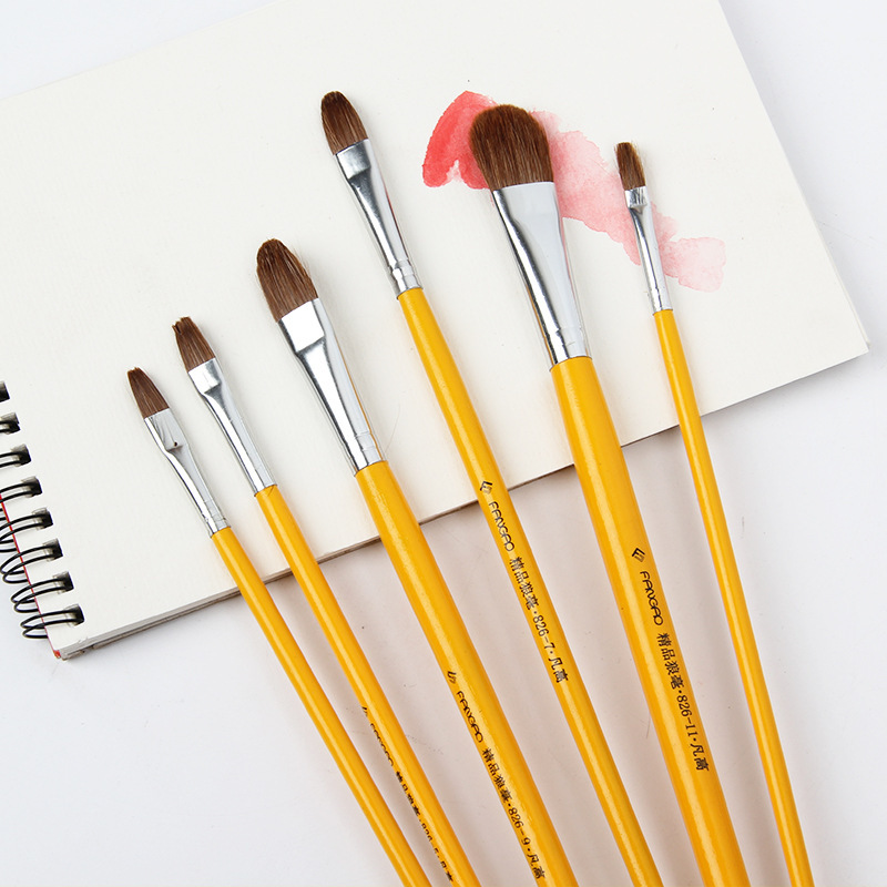 Van Gogh 826 Brushes 6 Sets Art Painting Gouache Watercolor Pen Children&#039;s Graffiti Writing Brush Made of Weasel&#039;s Hair Oil Brush