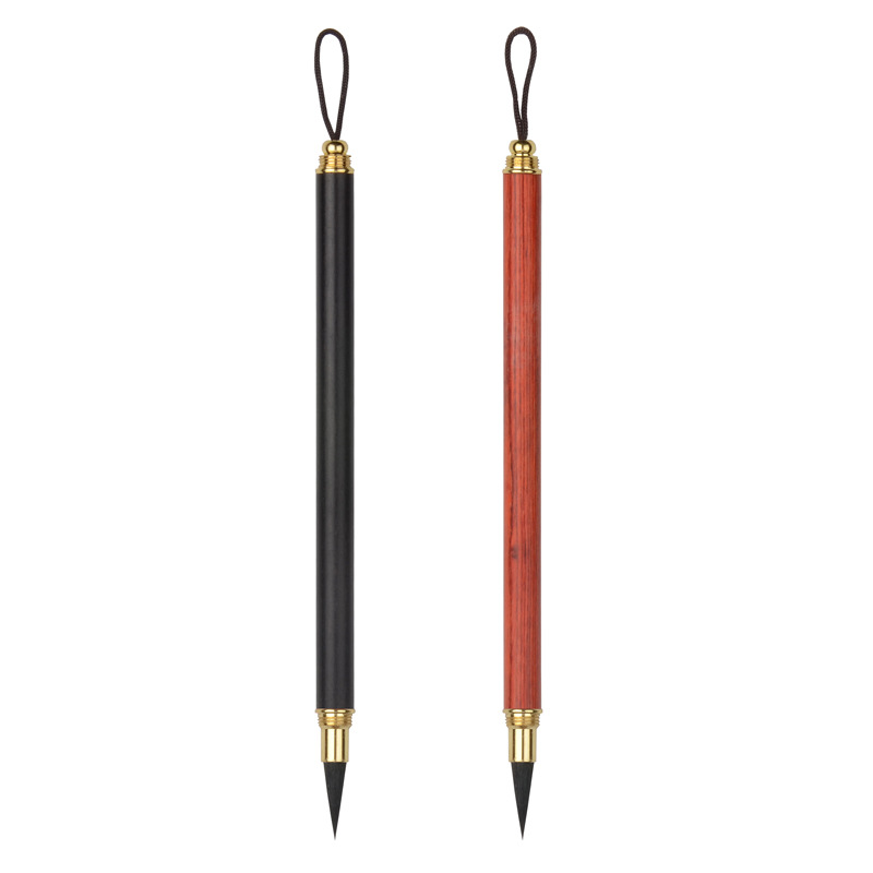 Wholesale Zhiyun Xuan Solid Wood Copy Scripture Small Regular Script Rabbit&#039;s Hair Writing Brush Chinese Painting Hook Line Pen Teeny Lower Case Internet Celebrity Ebony Writing Brush