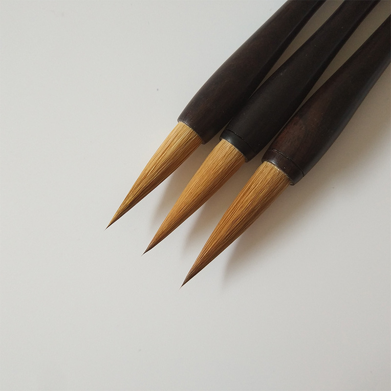 Factory Wholesale Blackwood Large, Medium and Small Regular Script Pure Weasel&#039;s Hair Set Writing Brush Adult Calligraphy Practice Pen