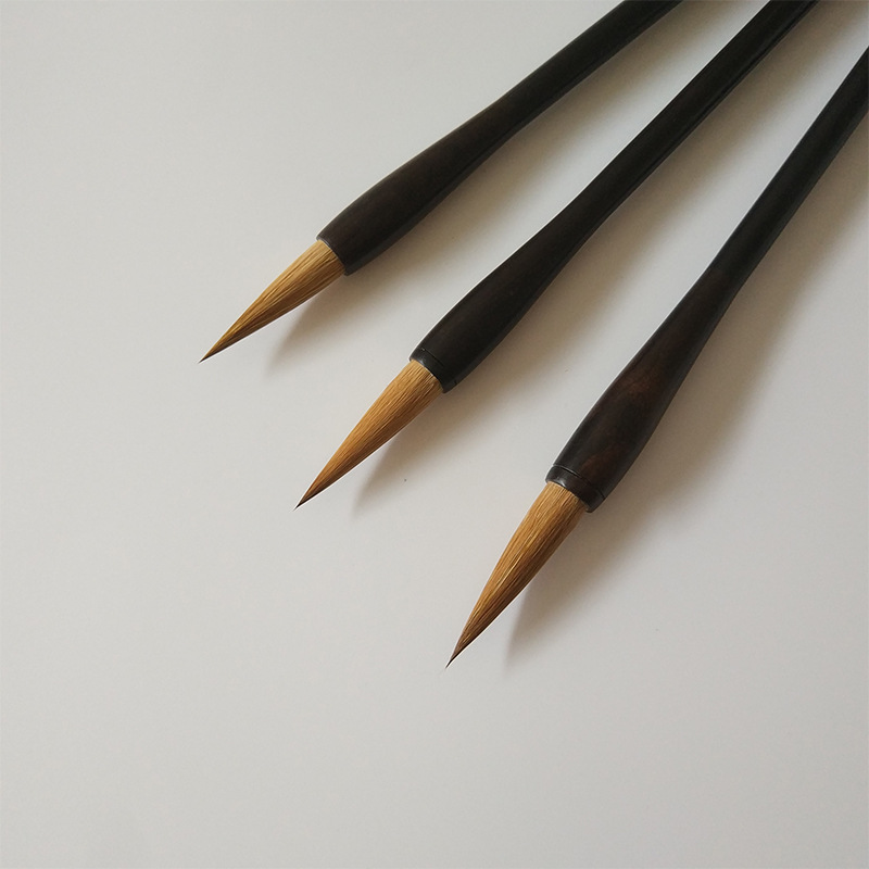 Factory Wholesale Blackwood Large, Medium and Small Regular Script Pure Weasel&#039;s Hair Set Writing Brush Adult Calligraphy Practice Pen