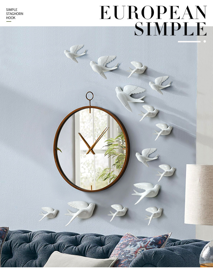 Bird Wall Decoration Swallow Wall Decorations Waterproof Moisture-Proof Mildew Background Wall Wall-Hung Decorations Punch-Free 3D Animal Three-Dimensional Wall Sticker