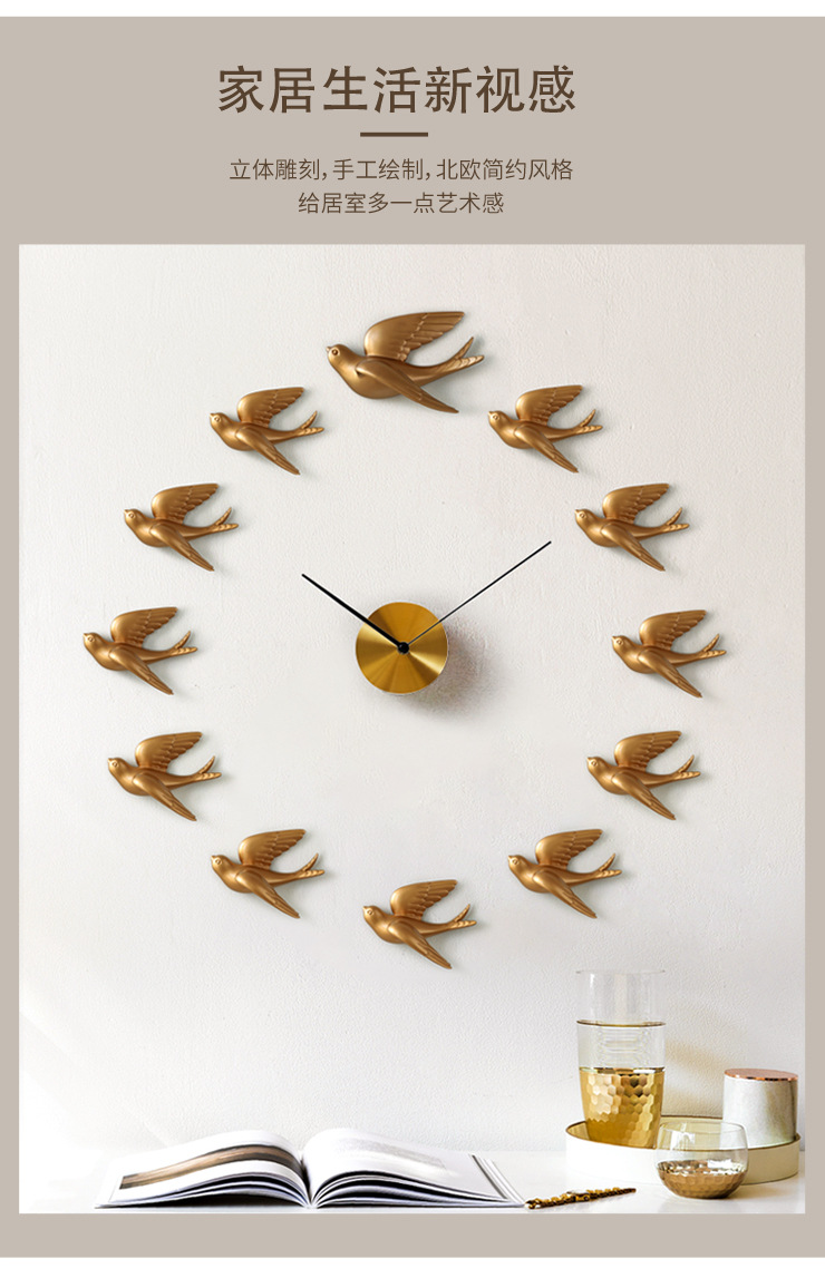 Bird Wall Decoration Swallow Wall Decorations Waterproof Moisture-Proof Mildew Background Wall Wall-Hung Decorations Punch-Free 3D Animal Three-Dimensional Wall Sticker