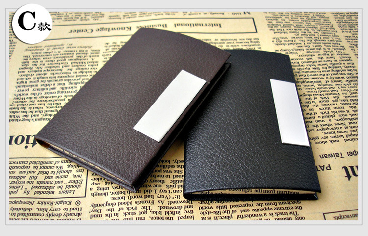 Leather business card case customized portable business card clip card clip gift wholesale Leather business card case customized portable business card clip card clip gift wholesale