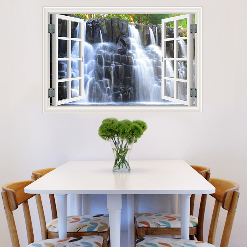 Landscape Landscape Fake Window Wall Sticker Living Room Bedroom Background Wall Decoration Stickers Hotel Hotel Dormitory Self-Adhesive Wall Stickers