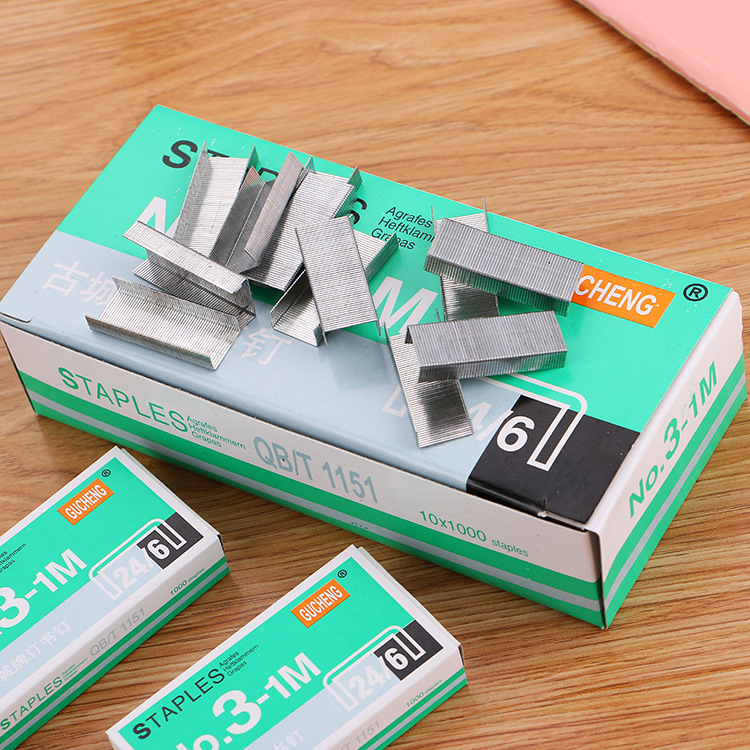 High Quality No. 12 Staple Standard Model Office Binding Stitching Needle 24/6 Stapler Dedicated 1000 Pieces Boxed