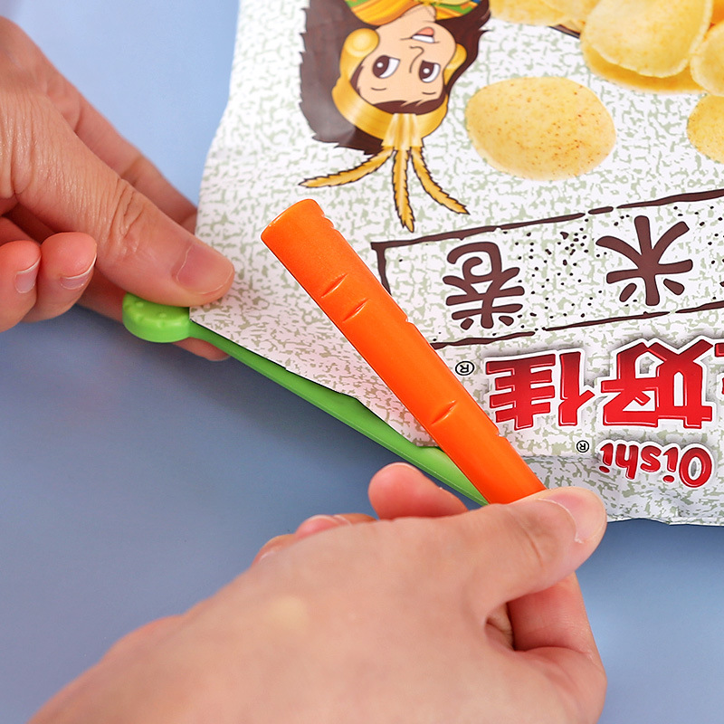 5-Piece Carrot Fresh-Keeping Sealing Clip with Magnet Moisture-Proof Food Bag Sealed Clip Refridgerator Magnets Storage Box