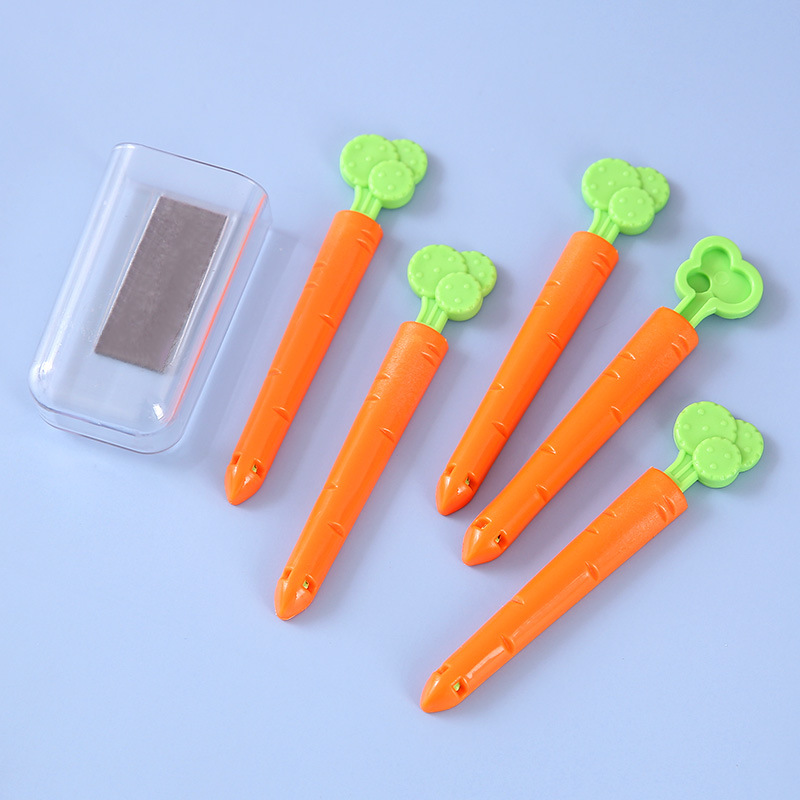 5-Piece Carrot Fresh-Keeping Sealing Clip with Magnet Moisture-Proof Food Bag Sealed Clip Refridgerator Magnets Storage Box