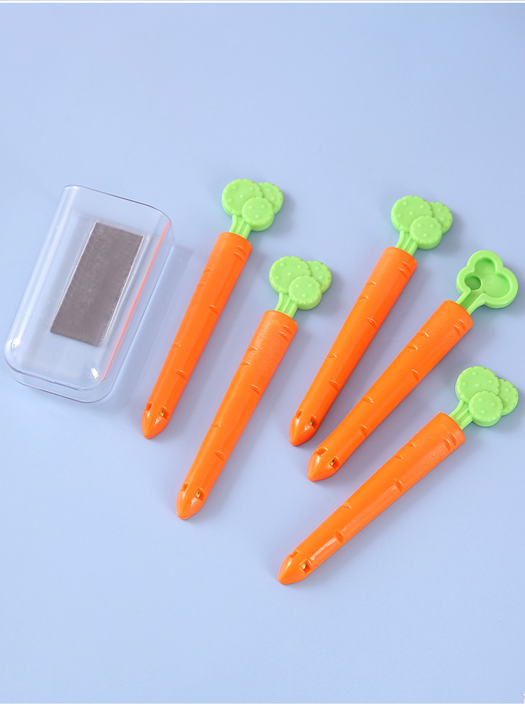 5-Piece Carrot Fresh-Keeping Sealing Clip with Magnet Moisture-Proof Food Bag Sealed Clip Refridgerator Magnets Storage Box