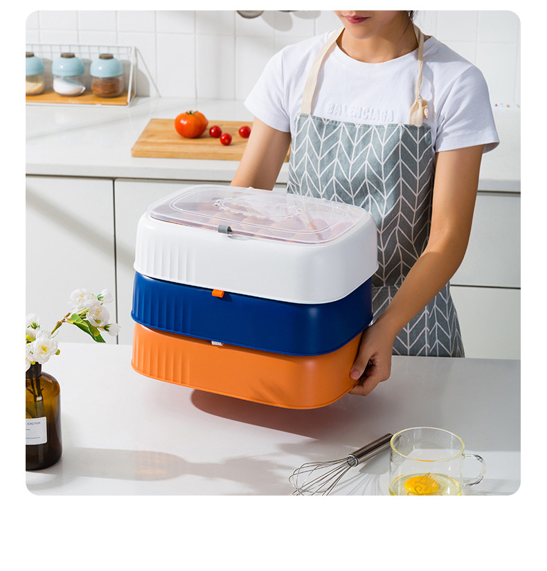 Factory Wholesale Refrigerator Egg Storage Box Storage Box Drop-Resistant Fresh-Keeping Kitchen Egg Shelf Egg Carton Plastic Flip Type