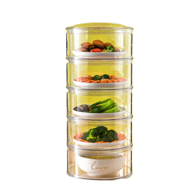 Pet Transparent Thermal Insulation Vegetable Cover Mosquito Dust-Proof Dining Table Food Cover Refrigerator Leftovers Multi-Layer Fresh-Keeping Box Lunch Cover