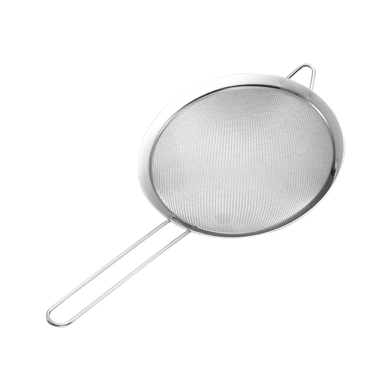 Stainless Steel Wide-Brim Twill Mesh Oil Grid Baking Oil-Proof Fishing Bird&#039;s Nest Soybean Milk Colander Silicone Kitchenware Stall Supply