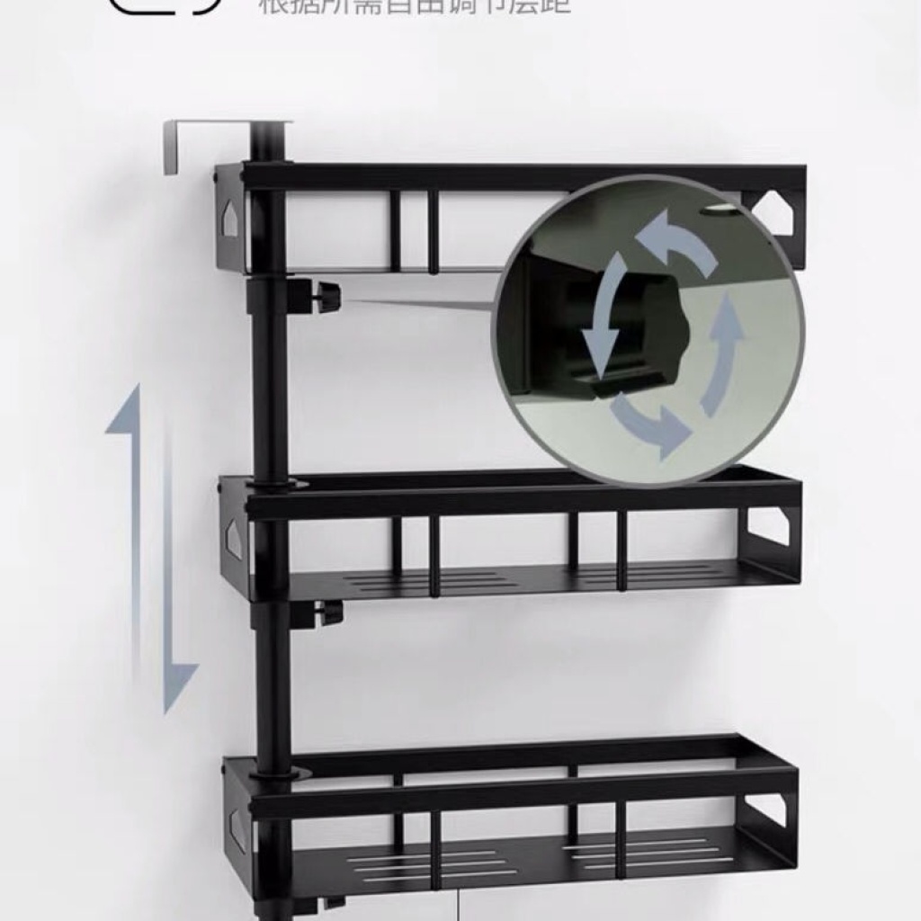 Kitchen racks wall corner seasoning supplies storage rack without holes, stainless steel revolving wall hanging storage racks Kitchen racks wall corner seasoning supplies storage rack without holes, stainless steel revolving wall hanging storage racks