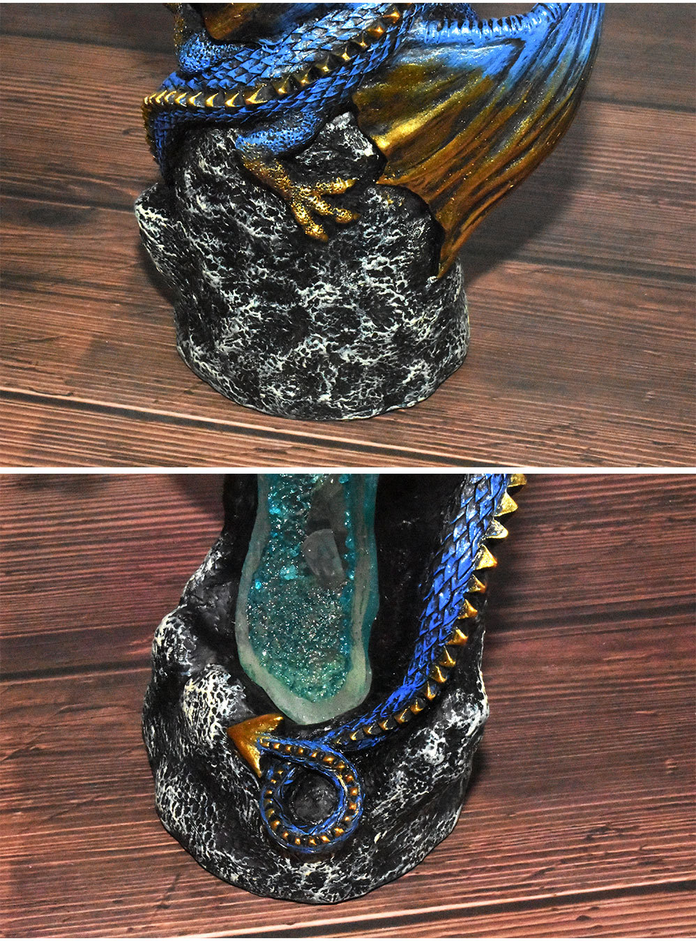 Cross-Border New Resin Censer Double-Headed Dragon Creative Home Crafts Backflow Incense Led Colorful Crystal Lamp Incense Burner Cross-Border New Resin Censer Double-Headed Dragon Creative Home Crafts Backflow Incense Led Colorful Crystal Lamp Incense Burner