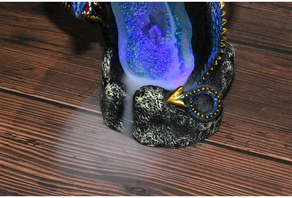 Cross-Border New Resin Censer Double-Headed Dragon Creative Home Crafts Backflow Incense Led Colorful Crystal Lamp Incense Burner Cross-Border New Resin Censer Double-Headed Dragon Creative Home Crafts Backflow Incense Led Colorful Crystal Lamp Incense Burner
