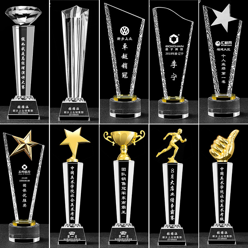 Crystal Trophy Customized Thumb Annual Meeting Trophy Creative Graduation Gift Souvenir Decoration Crafts