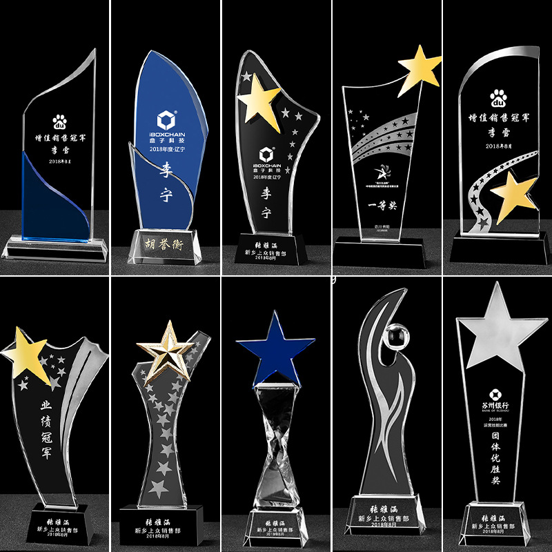 Crystal Trophy Customized Thumb Annual Meeting Trophy Creative Graduation Gift Souvenir Decoration Crafts