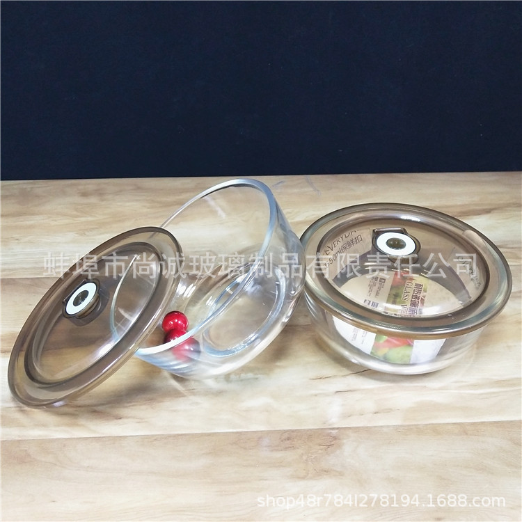 Glass Fresh Bowl Fresh-Keeping Lunch Box Set Home Instant Noodle Bowl Bento Box Salad Bowl Match Sets Gift Wholesale