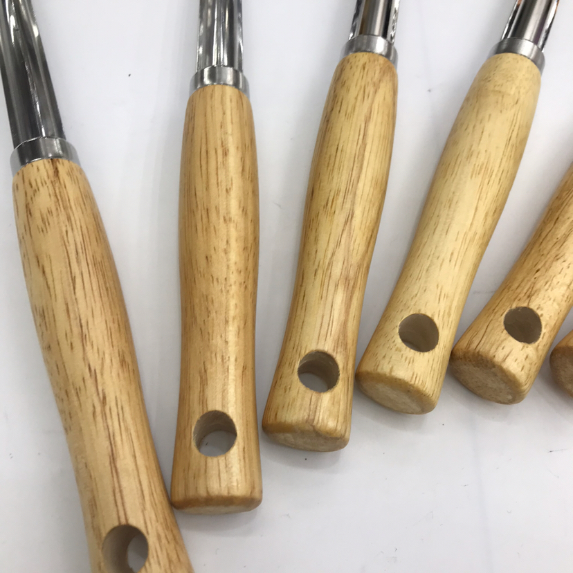 Stainless Steel Kitchenware 1.2cm Solid Wood round Handle Porridge Colander Spatula Flat Shovel Long Tongue Drain Spoon Short Rice Spoon Customizable Stainless Steel Kitchenware 1.2cm Solid Wood round Handle Porridge Colander Spatula Flat Shovel Long Tongue Drain Spoon Short Rice Spoon Customizable