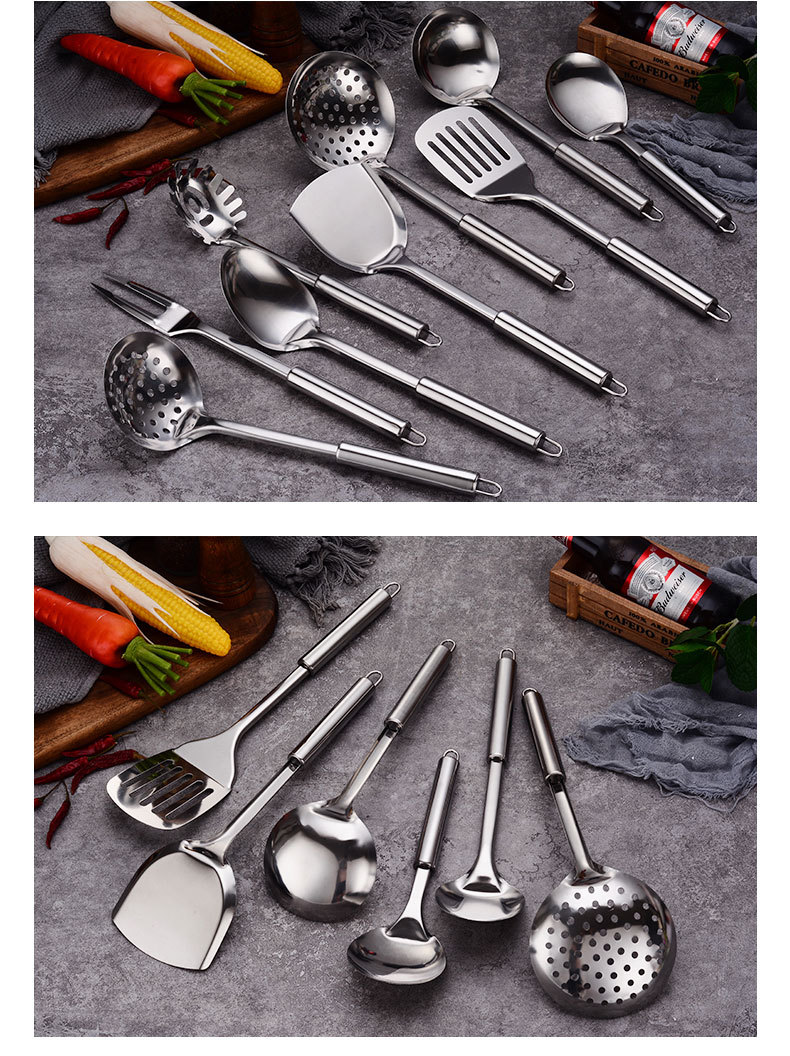 Stainless Steel Spatula and Soup Spoon Colander 9-Piece Set Kitchenware Set Shovel Cooking Cooking Spoon and Shovel Gift Wholesale Stainless Steel Spatula and Soup Spoon Colander 9-Piece Set Kitchenware Set Shovel Cooking Cooking Spoon and Shovel Gift Wholesale