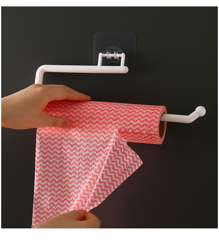 Punch-Free Kitchen Tissue Holder Roll Stand Rack Plastic Wrap Storage Rack Toilet Paper Hook Rag Holder Punch-Free Kitchen Tissue Holder Roll Stand Rack Plastic Wrap Storage Rack Toilet Paper Hook Rag Holder