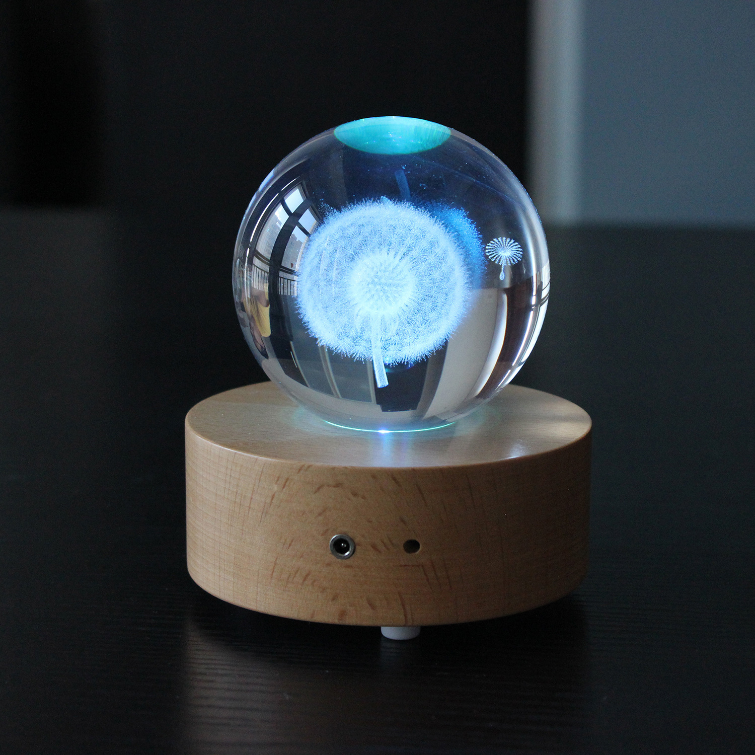 Creative K9 Solar System Crystal Ball Transparent Glass Ball Elk Music Box 3D Inter-Carven Crystal Crafts Ornaments