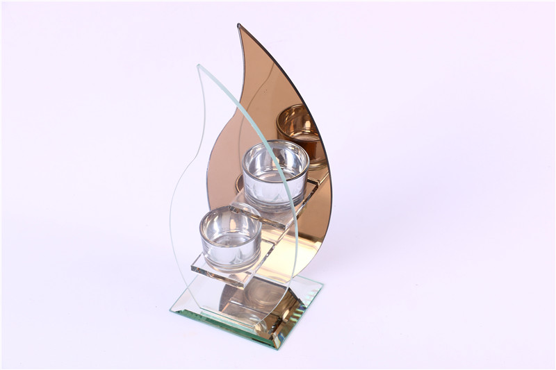Crystal Glass Candlestick Candle Holder Two-Head Shaped Candlestick Three-Color Optional Home Decoration Crafts Crystal Glass Candlestick Candle Holder Two-Head Shaped Candlestick Three-Color Optional Home Decoration Crafts