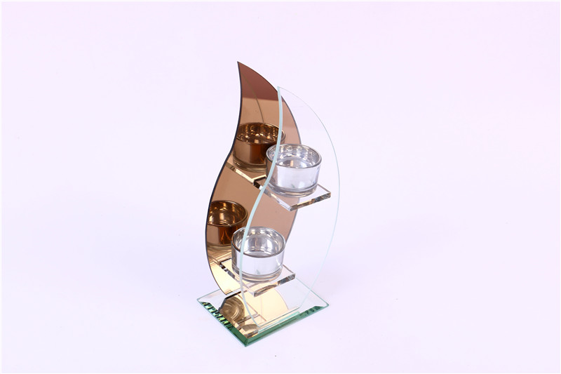 Crystal Glass Candlestick Candle Holder Two-Head Shaped Candlestick Three-Color Optional Home Decoration Crafts Crystal Glass Candlestick Candle Holder Two-Head Shaped Candlestick Three-Color Optional Home Decoration Crafts