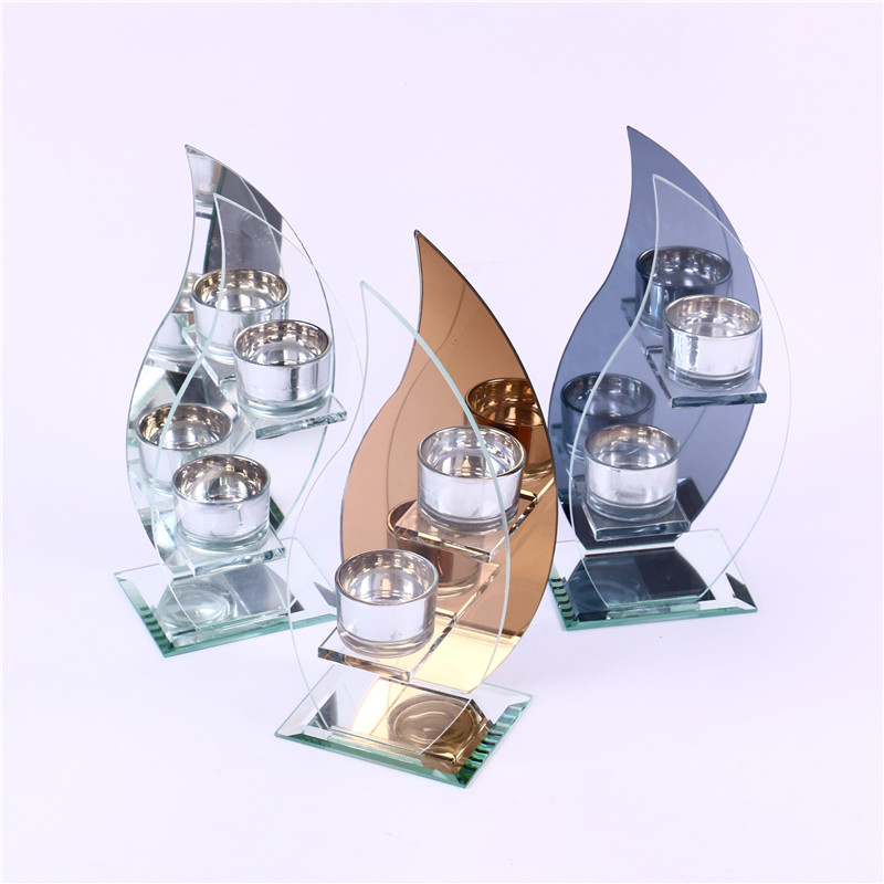 Crystal Glass Candlestick Candle Holder Two-Head Shaped Candlestick Three-Color Optional Home Decoration Crafts Crystal Glass Candlestick Candle Holder Two-Head Shaped Candlestick Three-Color Optional Home Decoration Crafts