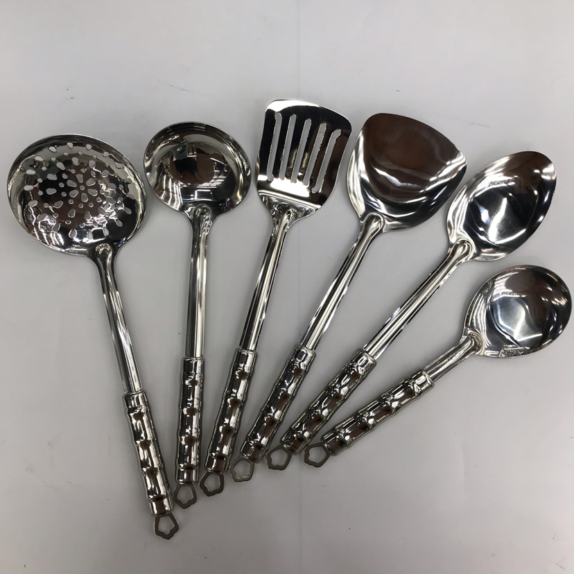 Stainless Steel Kitchenware 1.2 Small Bamboo Steel Handle Porridge Colander Spatula Flat Shovel Long Tongue Drain Spoon Short Rice Spoon Can Be Customized Stainless Steel Kitchenware 1.2 Small Bamboo Steel Handle Porridge Colander Spatula Flat Shovel Long Tongue Drain Spoon Short Rice Spoon Can Be Customized