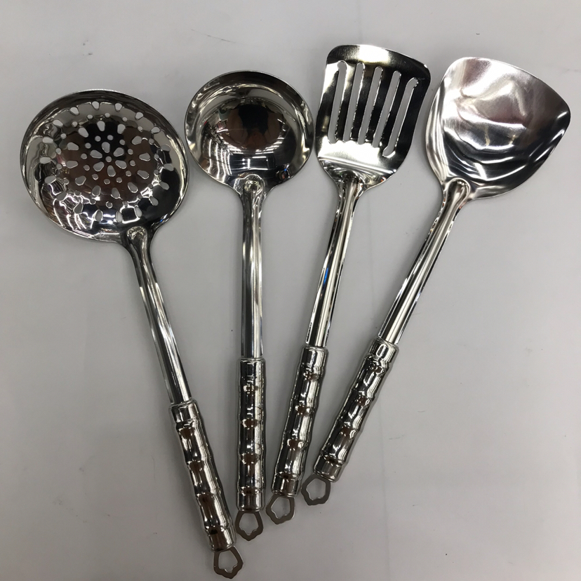 Stainless Steel Kitchenware 1.2 Small Bamboo Steel Handle Porridge Colander Spatula Flat Shovel Long Tongue Drain Spoon Short Rice Spoon Can Be Customized Stainless Steel Kitchenware 1.2 Small Bamboo Steel Handle Porridge Colander Spatula Flat Shovel Long Tongue Drain Spoon Short Rice Spoon Can Be Customized