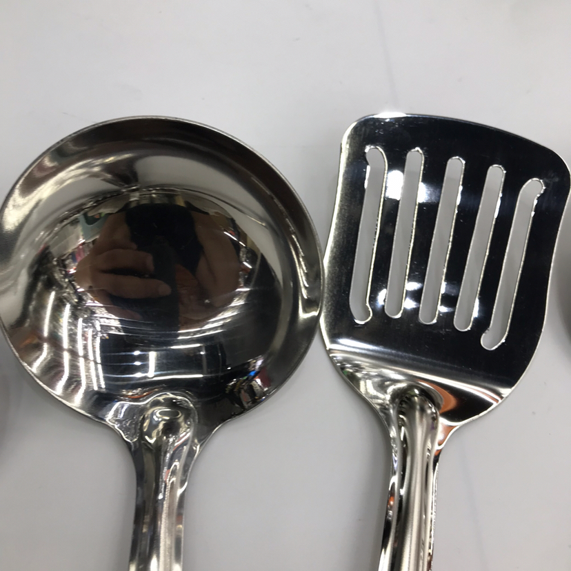 Stainless Steel Kitchenware 1.2 Small Bamboo Steel Handle Porridge Colander Spatula Flat Shovel Long Tongue Drain Spoon Short Rice Spoon Can Be Customized Stainless Steel Kitchenware 1.2 Small Bamboo Steel Handle Porridge Colander Spatula Flat Shovel Long Tongue Drain Spoon Short Rice Spoon Can Be Customized