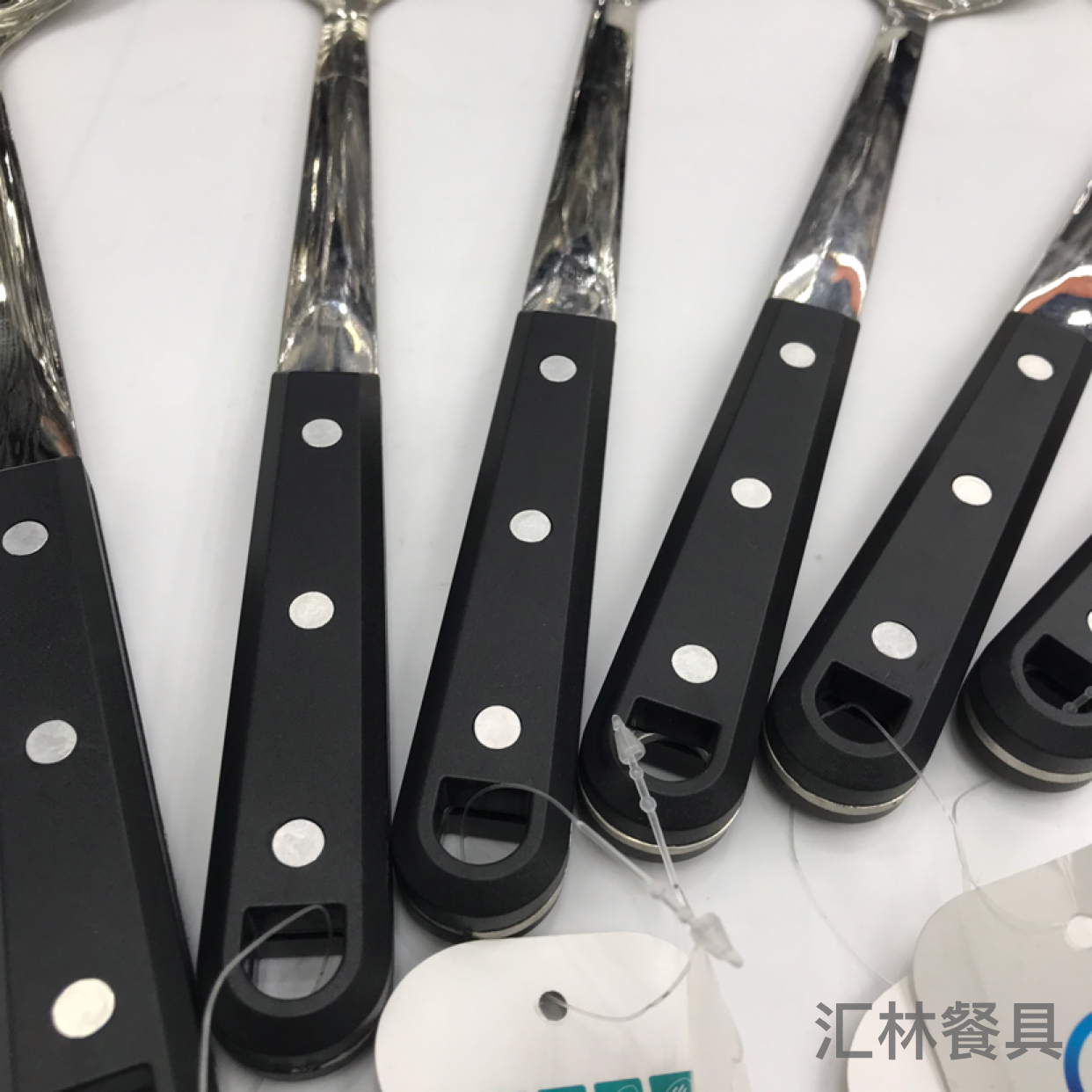 201 Stainless Steel Kitchenware Three Nails Black Pearl Porridge Colander Spatula Long Tongue Short Rice Spoon Customizable Logo