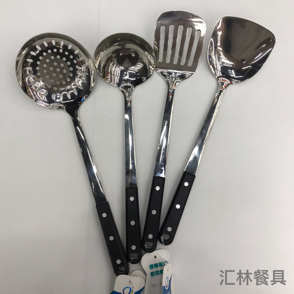 201 Stainless Steel Kitchenware Three Nails Black Pearl Porridge Colander Spatula Long Tongue Short Rice Spoon Customizable Logo