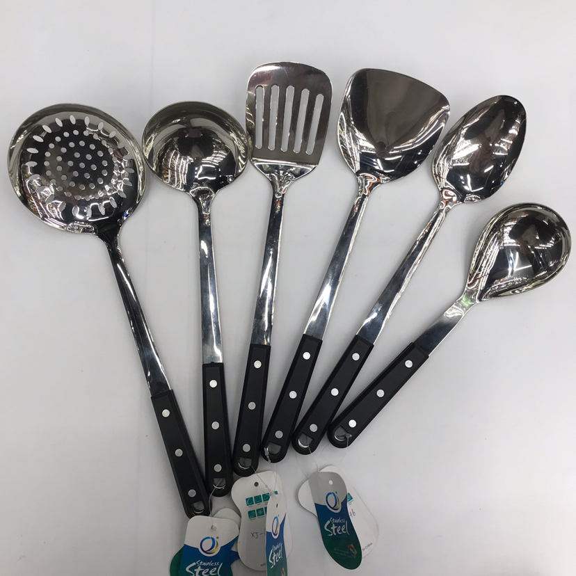 201 Stainless Steel Kitchenware Three Nails Black Pearl Porridge Colander Spatula Long Tongue Short Rice Spoon Customizable Logo 201 Stainless Steel Kitchenware Three Nails Black Pearl Porridge Colander Spatula Long Tongue Short Rice Spoon Customizable Logo